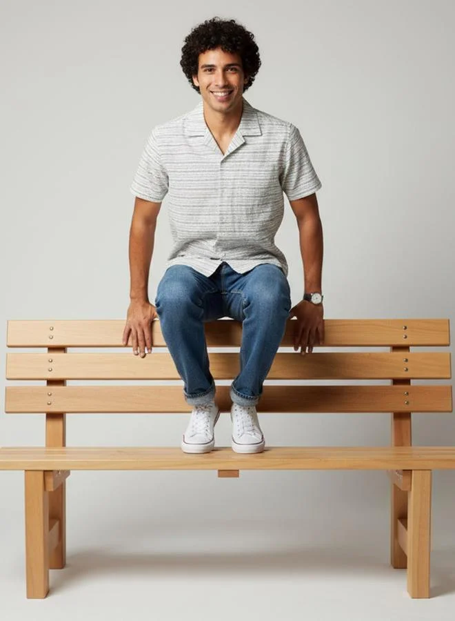 ترولوم قميص مخطط بقصة مريحة للرجال